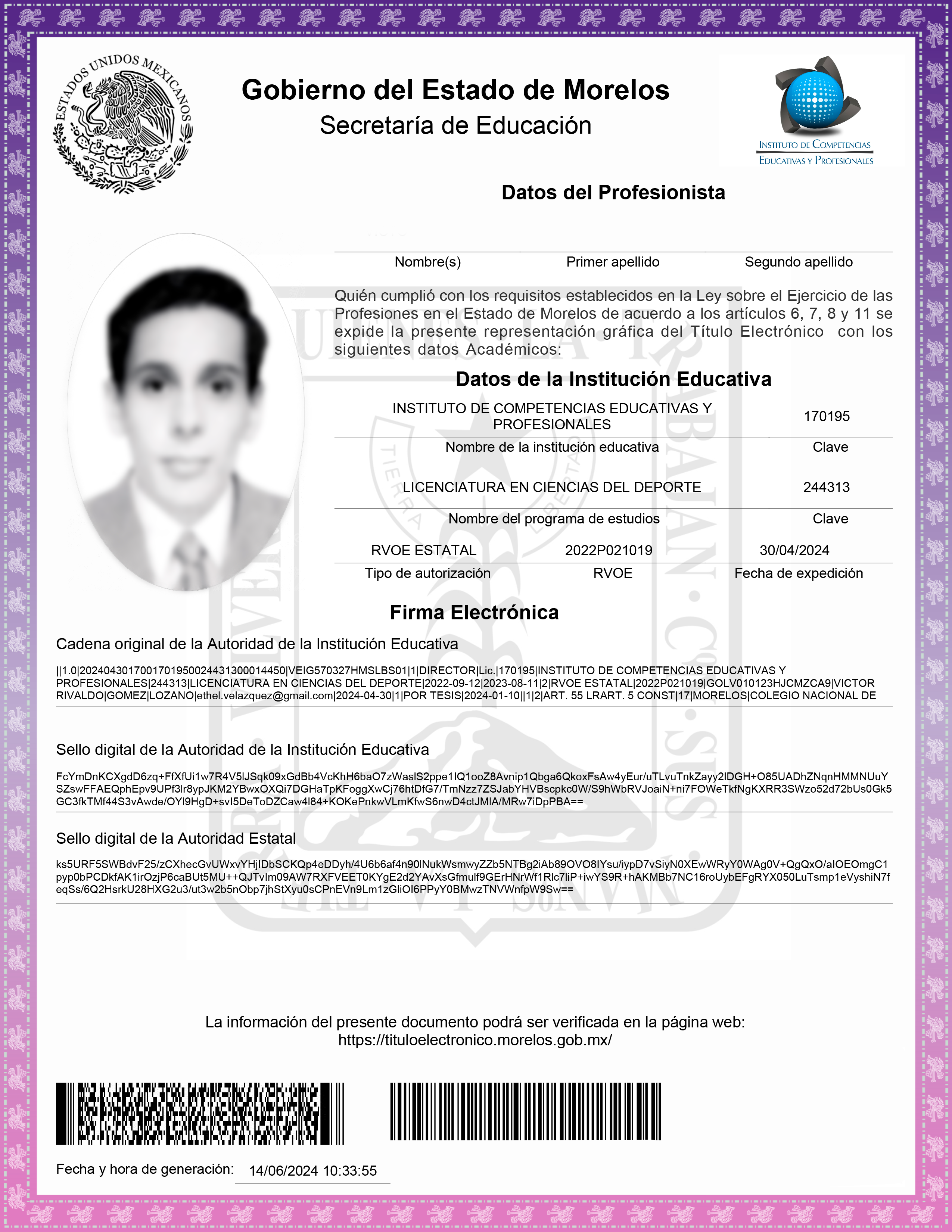 Ejemplo título estatal